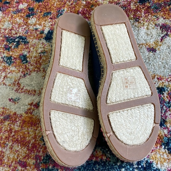 J. Crew Pink Navy Blue Canvas Colorblock cap-toe slip-on espadrilles - Picture 6 of 8